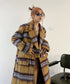 Blurred Check Long Coat